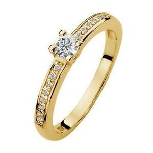 NUBIS® Zlatý zásnubní prsten s diamanty - velikost 51 - W-288G0.28-51