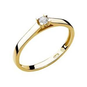 NUBIS® Zlatý zásnubní prsten s diamantem - velikost 62 - W-221-0.08G-62