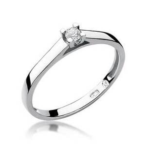 NUBIS® Zlatý zásnubní prsten s diamantem - velikost 57 - W-221-0.08W-57
