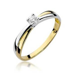 NUBIS® Zlatý zásnubní prsten s diamantem - velikost 54 - W-230GW-54