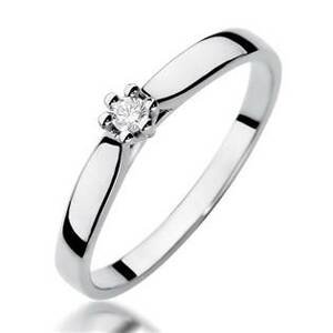 NUBIS® Zlatý zásnubní prsten s diamantem - velikost 50 - W-222-0.08W-50