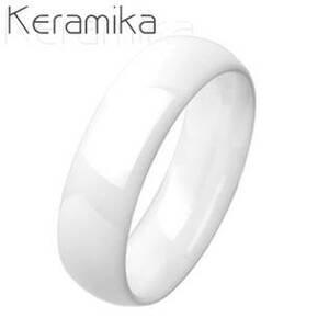 NUBIS® KM1013-6 Pánský keramický prsten bílý, šíře 6 mm - velikost 56 - KM1013-6-56