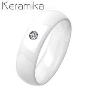 NUBIS® KM1013-6ZR Dámský keramický prsten bílý, šíře 6 mm - velikost 58 - KM1013-6ZR-58