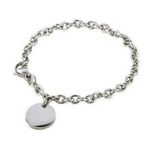 Šperky4U Dámský ocelový náramek s kulatým přívěškem - OPA1623-W