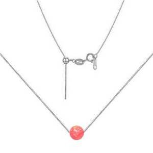 NUBIS® Stříbrný náhrdelník s opálem - kulička 6 mm - NBS01-OP57