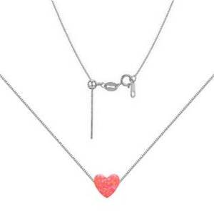 NUBIS® Stříbrný náhrdelník srdce opál - NBS03-OP57