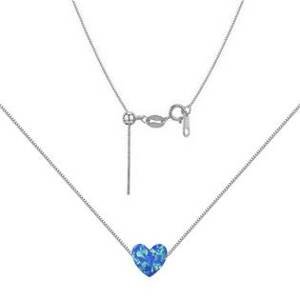 NUBIS® Stříbrný náhrdelník srdce opál - NBS03-OP05