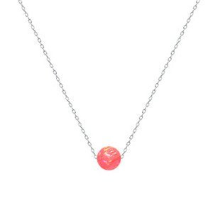 NUBIS® Ocelový náhrdelník s opálem - kulička 6 mm - NBP61-OP57