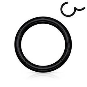Šperky4U Piercing segment kruh - černý - K01039K-2012