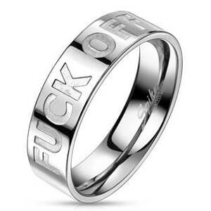 Šperky4U Ocelový prsten "FUCK OFF" - velikost 55 - OPR1840-55