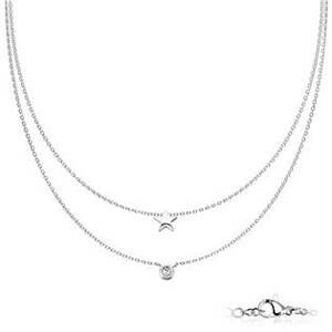Šperky4U Dvojitý ocelový náhrdelník s hvězdičkou - OPD0224-ST