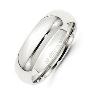 NUBIS® NB101-6 Stříbrný snubní prsten šíře 6 mm - velikost 66 - NB101-6-66