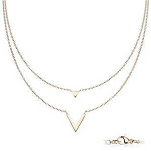 Šperky4U Dvojitý ocelový náhrdelník s přívěšky - OPD0221-RD
