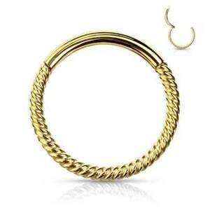 Šperky4U Piercing segment kruh vroubkovaný - K1042GD-1208