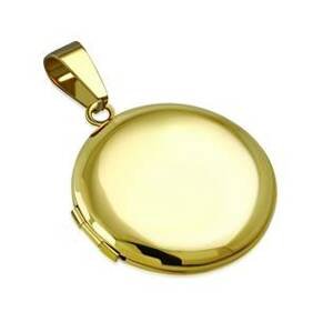 Šperky4U Zlacený ocelový přívěšek - medailon otevírací kruh - OPP1770-GD