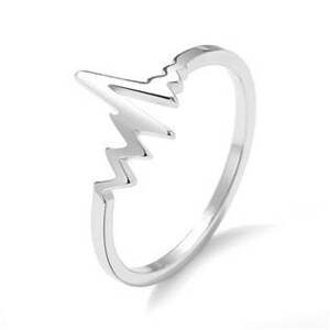 Spikes USA Ocelový prsten heartbeat - velikost 50 - OPR0152-50