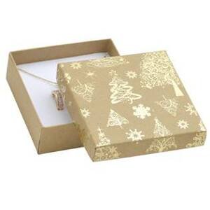 Šperky4U Vánoční dárková krabička na soupravu - zlatý motiv - KR0368-GD