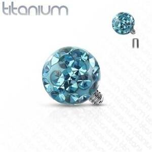 Šperky4U Ozdobná kulička k dermálu TITAN, závit 1,6 mm, barva: tyrkysová - TIT1121Q-04