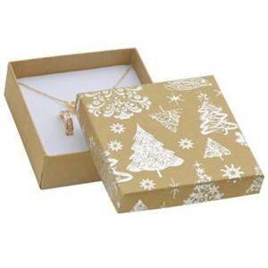 Šperky4U Vánoční dárková krabička na soupravu - stříbrný motiv - KR0368-SI