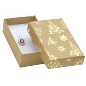 Šperky4U Vánoční dárková krabička na soupravu - zlatý motiv - KR0369-GD