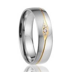7AE AN1019 Dámský snubní prsten se zirkony - velikost 54 - AN1019-D-54