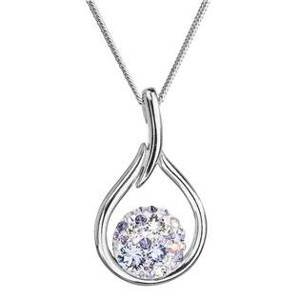 EVOLUTION GROUP CZ Stříbrný náhrdelník se Swarovski krystaly kapka, Violet - 32075.3