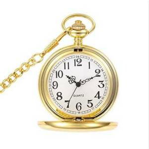 Šperky4U Kapesní hodinky otevírací zlacené - cibule - KH0001-GD