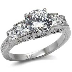 Šperky4U Ocelový prsten se zirkony - velikost 57 - AL-0006-57