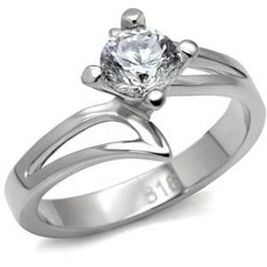 Šperky4U Ocelový prsten se zirkonem - velikost 49 - AL-0008-49