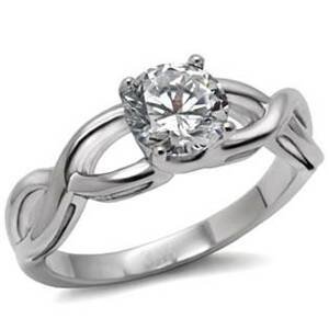 Šperky4U Ocelový prsten se zirkonem - velikost 55 - AL-0009-55