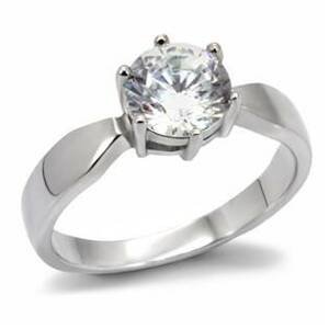 Šperky4U Ocelový prsten se zirkonem - velikost 52 - AL-0010-52