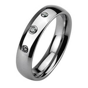 NUBIS® NWF1025 Dámský snubní prsten, 3 zirkony - velikost 46 - NWF1025-6ZR3-46