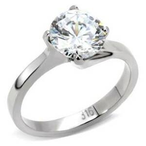Šperky4U Ocelový prsten se zirkonem - velikost 52 - AL-0011-52