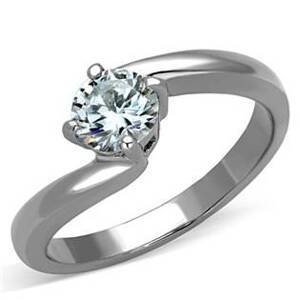 Šperky4U Ocelový prsten se zirkonem - velikost 50 - AL-0017-50