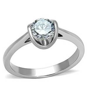 Šperky4U Ocelový prsten se zirkonem - velikost 55 - AL-0019-55