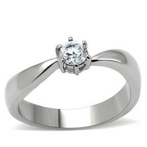 Šperky4U Ocelový prsten se zirkonem - velikost 62 - AL-0022-62