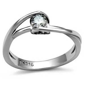 Šperky4U Ocelový prsten se zirkonem - velikost 62 - AL-0025-62