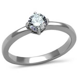 Šperky4U Ocelový prsten se zirkonem - velikost 62 - AL-0026-62