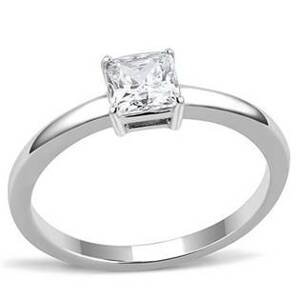 Šperky4U Ocelový prsten se čtvercovým zirkonem - velikost 60 - AL-0029-60