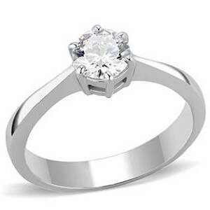 Šperky4U Ocelový prsten se zirkonem - velikost 49 - AL-0031-49