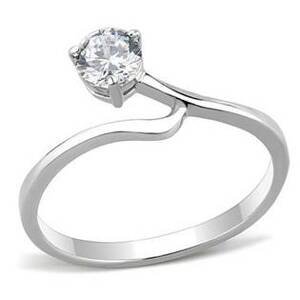 Šperky4U Ocelový prsten se zirkonem, - velikost 52 - AL-0033-52