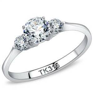 Šperky4U Ocelový prsten se 3mi zirkony - velikost 49 - AL-0036-49