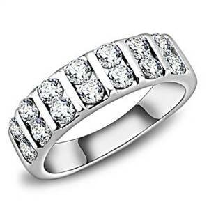 Šperky4U Ocelový prsten se zirkony - velikost 62 - AL-0041-62