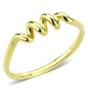 Šperky4U Zlacený ocelový prsten spirála - velikost 62 - AL-0044-62