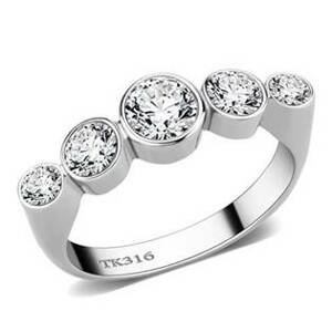 Šperky4U Ocelový prsten se zirkony - velikost 50 - AL-0050-50