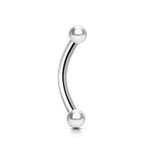 Šperky4U Piercing do obočí - perličky, tyčka 1,2 x 8 mm - OB1090W-12083
