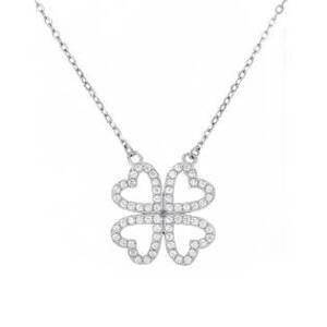 NUBIS® Stříbrný náhrdelník čtyřlístek - NB-2144