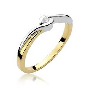 NUBIS® Zlatý zásnubní prsten s diamantem - W-027GW