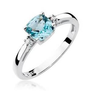 NUBIS® Zlatý prsten s diamanty a topazem - W-003WT