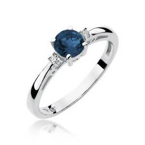 NUBIS® Zlatý prsten s diamanty a safírem - W-010WS